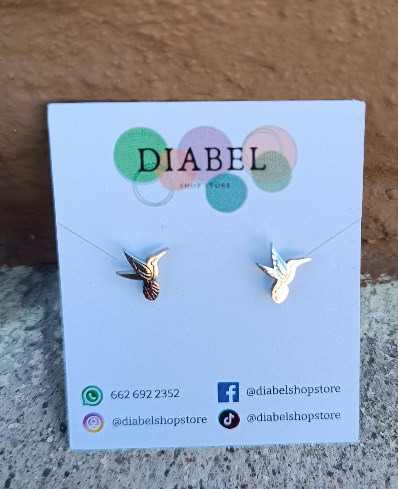 Aretes Acero Inox Plateado Colibri Chuparosas Pajaro