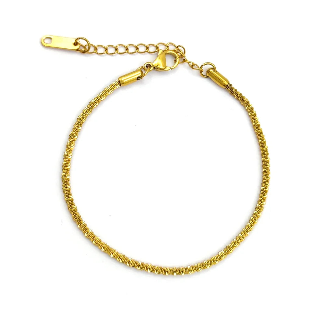 Pulsera Dorado Espiral Twist Casual Delgada