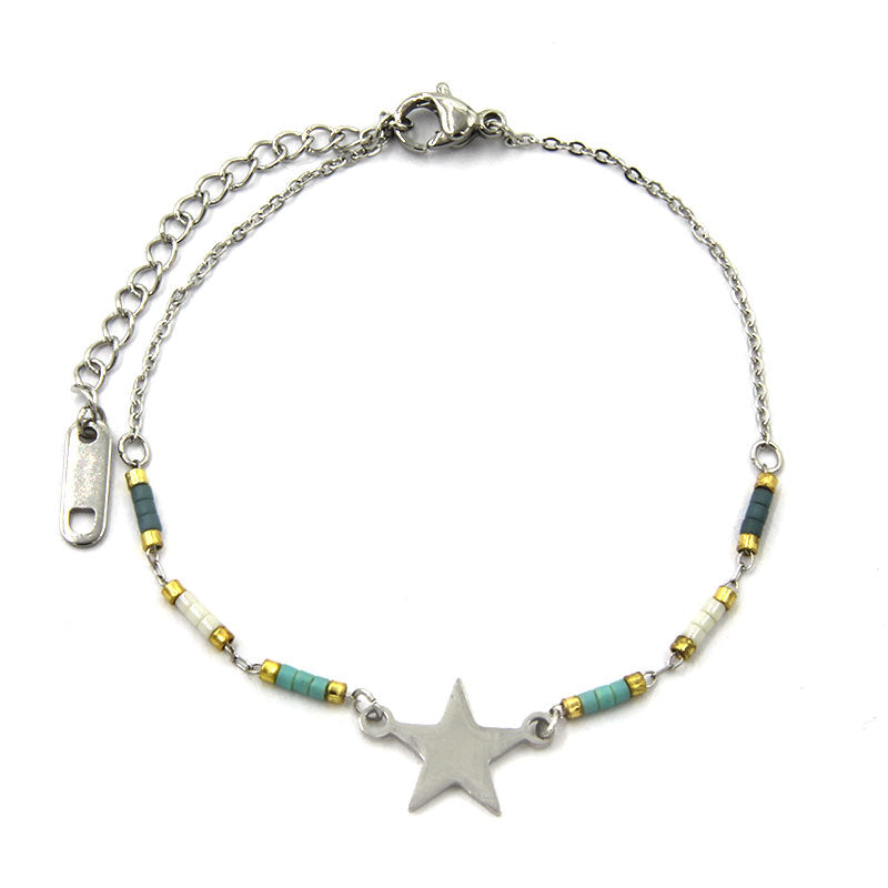 Pulsera acero Canutillo Azul